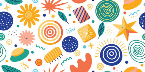 vibrant pattern featuring overlapping circles in various colors, creating a dynamic and visually engaging design..eps