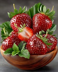 Vibrant red berries, enticingly fresh high resolution picture
