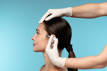 Aesthetic Procedure Woman Receiving Facial Injection Close-up