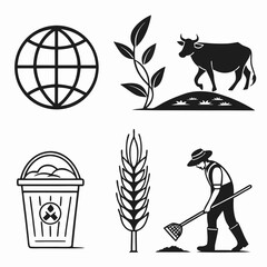Agriculture and Global Food Production Icons.