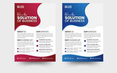 A bundle of 5 template business flyer template design set, Creative flyer layout with a4 size. Digital marketing agency flyer design. 

