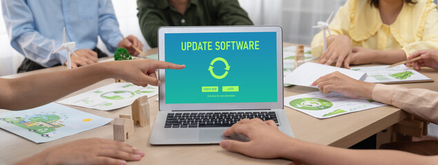Software update on computer for brisk version of device software upgrade