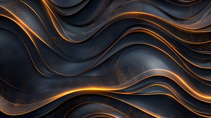 Elegant dark abstract glowing waves