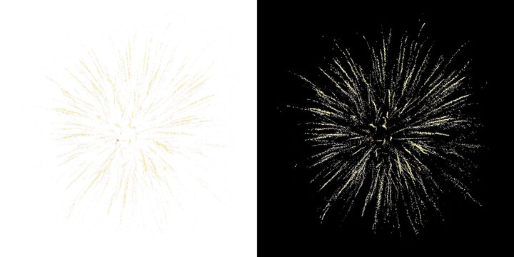 Festive fireworks on a transparent background. New Year's Eve, Christmas.