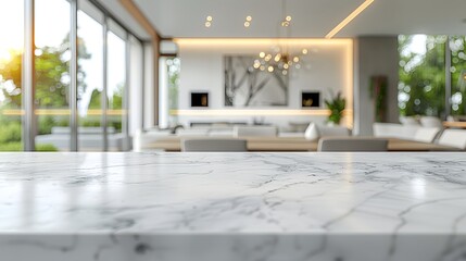 Empty Marble Table Top Background Modern Interior