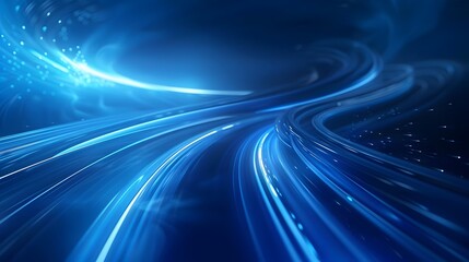 Futuristic Blue Light Trails Background