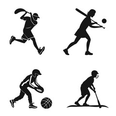 Diverse Sports Silhouettes Action Poses of Athletes.
