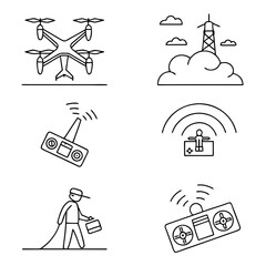Drone Technology and Remote Control Icons 2.