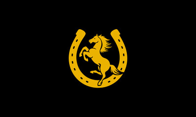 Horse or horseshoe logo vector icon illustration