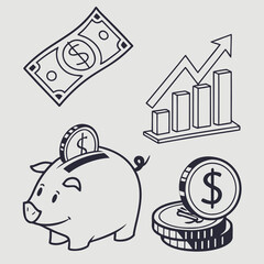 Financial Growth and Savings Icons.