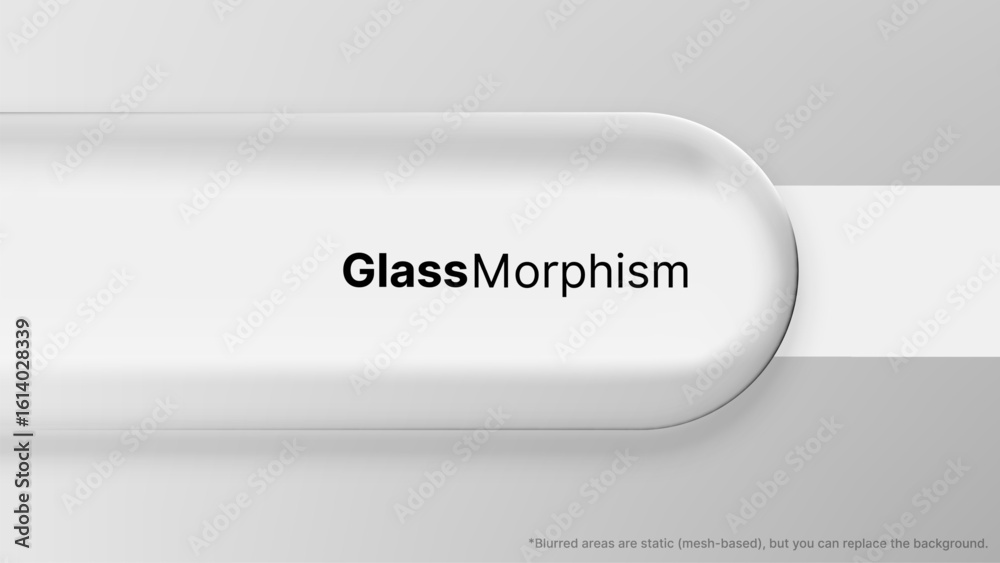 Poster glass morphism banner with clear liquid shape and text element. vector abstract design for modern te