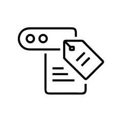 Document with label tag and annotation on a white background  