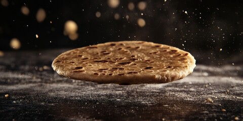 The art of homemade biscuits with golden flakes sprinkled on top.