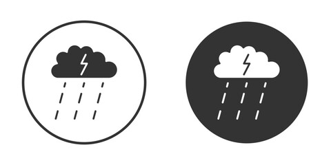 Thunderstorm icon illustration. Pixel vector graphics - Vector.