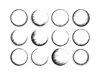 Phases of the moon illustration silhouette vector isolated on white background