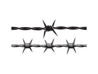 silhouette barbed war vector isolate on white background.