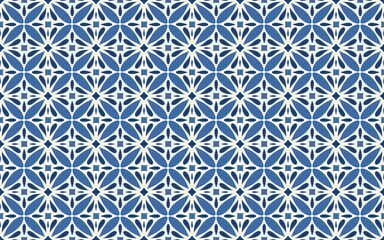 Majolica floral seamless pattern. Simple background in Mediterranean style for home decor, ceramic tiles, textiles, or decorative paper.