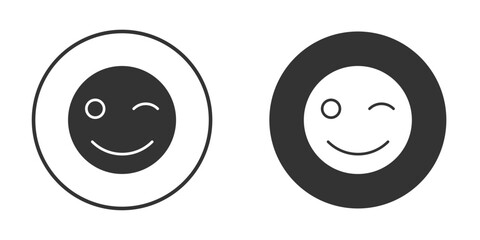 Smile wink icon illustration. Pixel vector graphics - Vector.