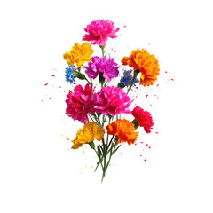 Vibrant bouquet of carnations