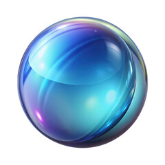 Obraz premium 3d iridescent sphere with swirling light effects isolated on transparent background