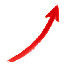 Bold red arrow pointing upward on a stark black background symbolizing growth