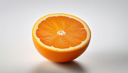 fresh half orange on white surface for culinary use