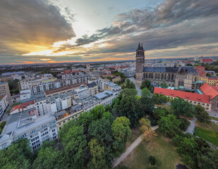 Magdeburger Dom und City  - Luftbild