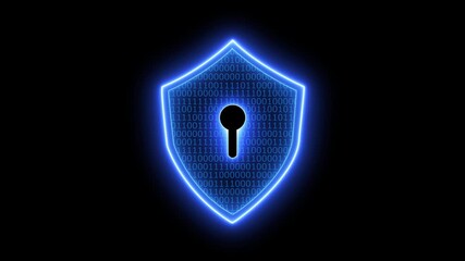 Cyber security concept, cybersecurity, secure access to user's personal information for lock and security system. Glowing neon line animated ,Ideal for representing data security, cybersecurity - Powered by Adobe