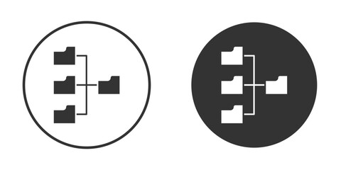 Obraz premium Folder tree icon illustration. Pixel vector graphics - Vector.