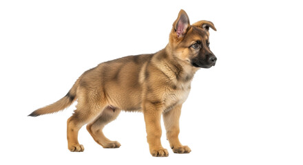 Isolated German Shepherd Puppy Standing