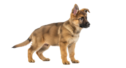 Isolated German Shepherd Puppy Standing