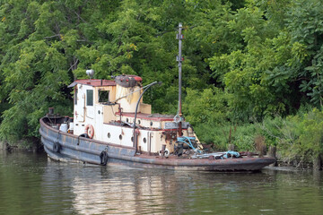 Retired tugboat "Spooky" at Rondout Creek, Kingston, New York