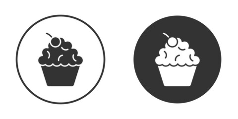 Cupcake icon illustration. Pixel vector graphics - Vector.