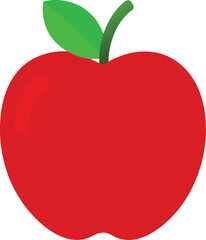 red apple with no face vector illustration on transparent background