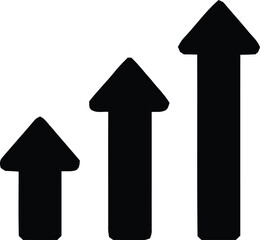 Growth, upward arrow icon bar graph editable vector illustration 