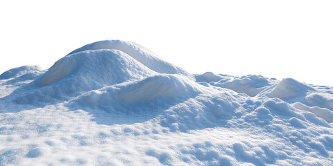 Snowy natural landscape with pure white snowdrifts under bright sunlight for winter background