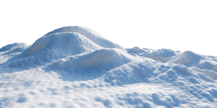 Snowy natural landscape with pure white snowdrifts under bright sunlight for winter background