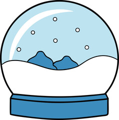 snow globe snowy scene vector illustration on transparent background