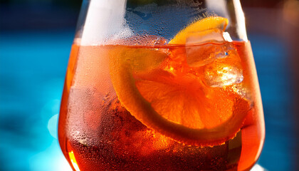 refreshing italian aperol spritz with orange slice