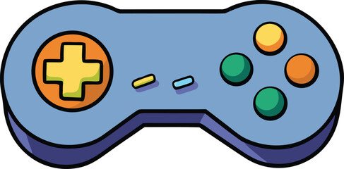 video game controller with buttons vector illustration on transparent background