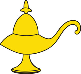 yellow lamp curved neck vector illustration on transparent background