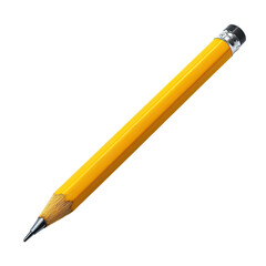 A simple, angled, yellow pencil