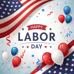 Happy birthday to America! A festive Fourth of July celebration with colorful balloons and confetti in a bright illustration