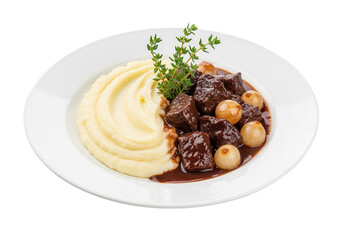 Beef Bourguignon: Traditional French Stew with Mashed Potatoes
