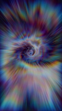 looping 3D animation of an energy vortex around a meditating person