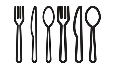Fork knife spoon sign set , vector illustration .