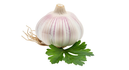 Isolated Garlic with Parsley