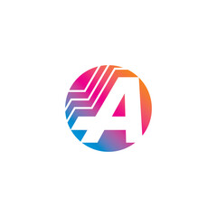 Initial letter A Electronic Store Logo Design