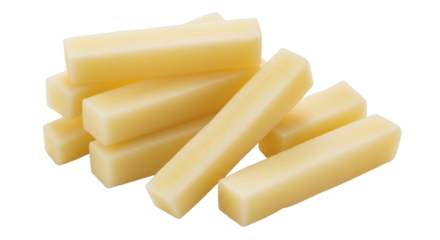 Isolated Raw Potato Sticks