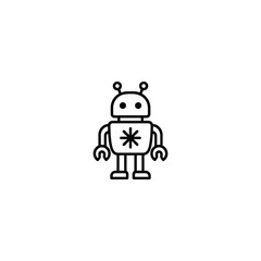Friendly Assistant Robot Character Icon